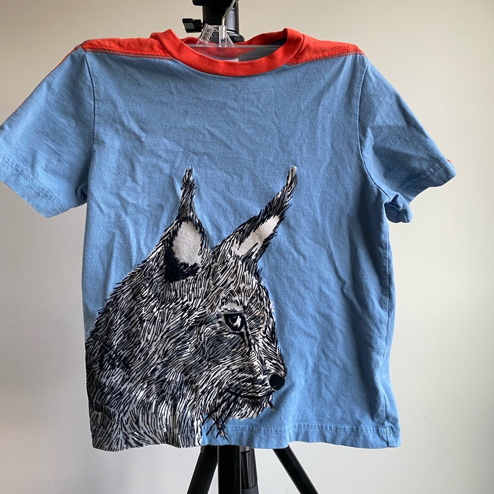 Hanna Andersson blue t-shirt with velvet animal